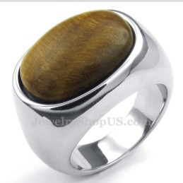 Herremode Titaniumring Med Ornamental Sten