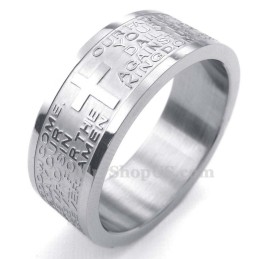 Titanium Engelsk Skrift Kranium Ring
