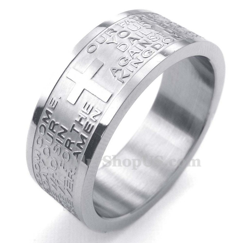 Titanium Engelsk Skrift Kranium Ring