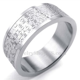 Titanium Engelsk Skrift Kranium Ring