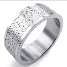 Titanium Engelsk Skrift Kranium Ring