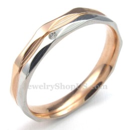 Rosaguld Titanium Parring Med Hvid Zirkon