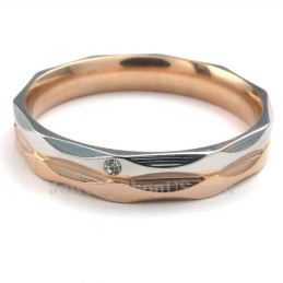 Rosaguld Titanium Parring Med Hvid Zirkon