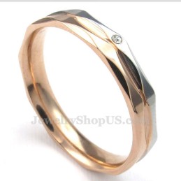 Rosaguld Titanium Parring Med Hvid Zirkon