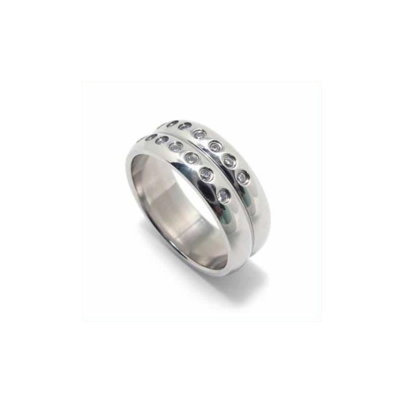 Diamantbesat 8 Mm Titaniumindlagt Hoftebåndsring Diamantbesat 8 Mm Titaniumindlagt Hoftebåndsring