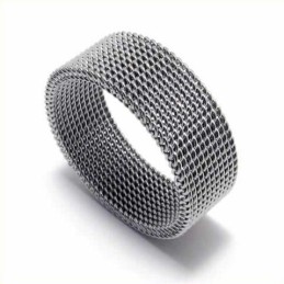 Unisex 8 Mm Titaniumring Med Net