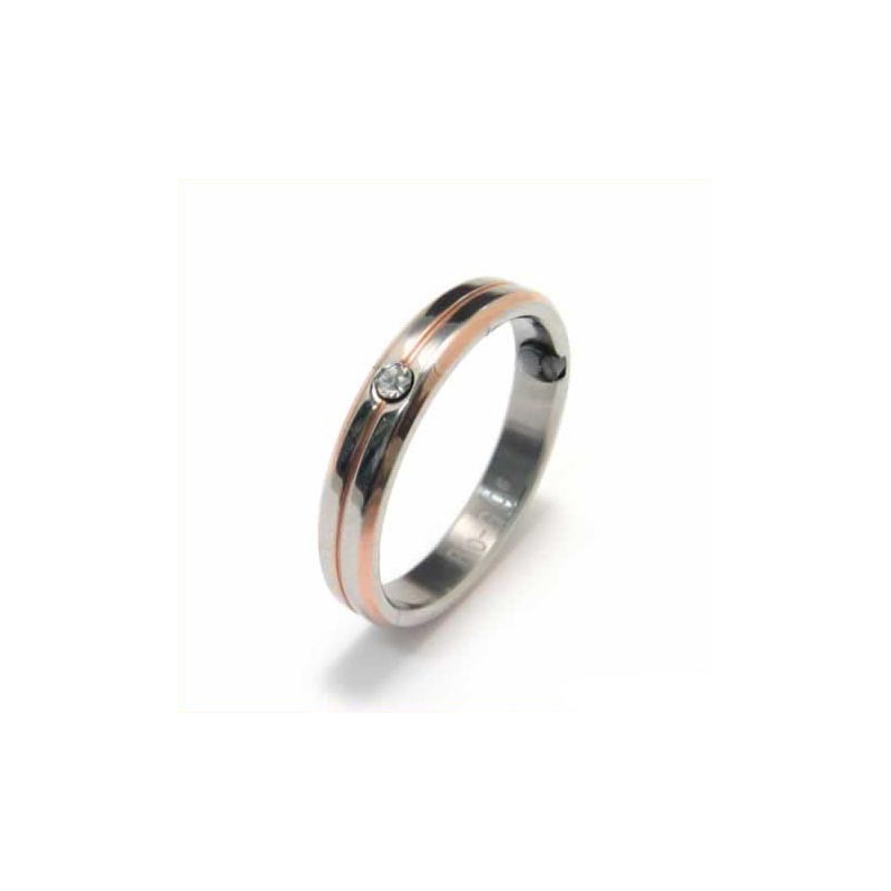 Diamantbesat 4 Mm Titanium- Og Guldindlagt Hoftebåndsring Diamantbesat 4 Mm Titanium- Og Guldindlagt Hoftebåndsring