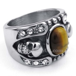 Titanium Kraniumring Med Ornamental Sten