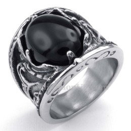 Titaniumring Med Sort Zirkon