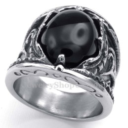 Titaniumring Med Sort Zirkon