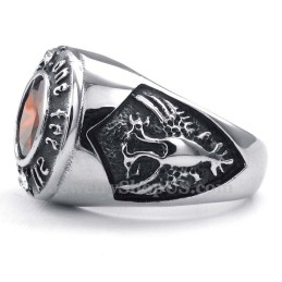Titaniumring Med Rød Zirkon