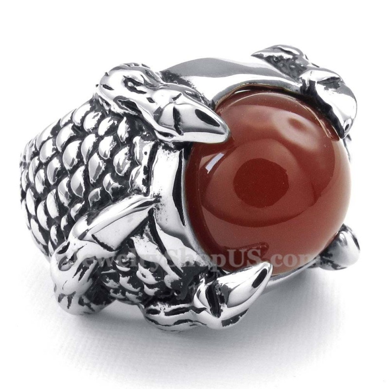 Ring Med Indlagt Sort Agat I Titanium
