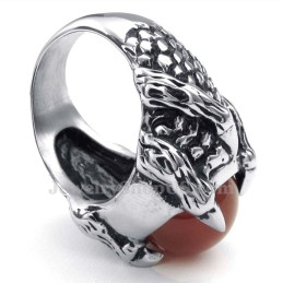 Ring Med Indlagt Sort Agat I Titanium