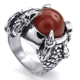 Ring Med Indlagt Sort Agat I Titanium