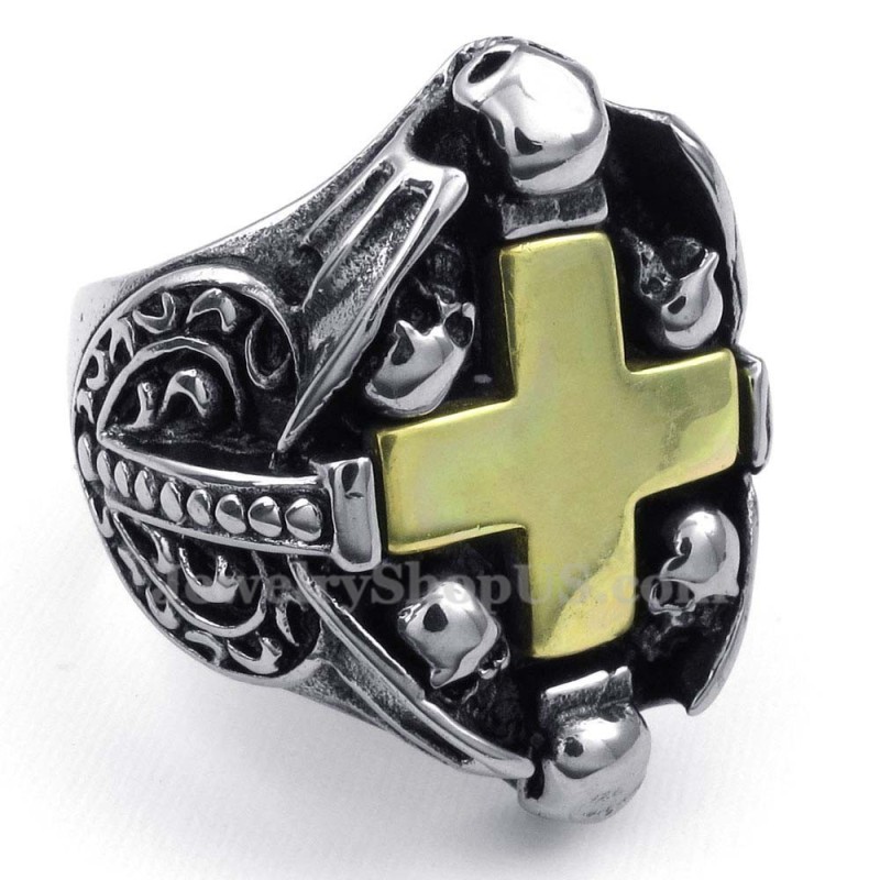 Titanium Kranie Kors Ring