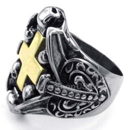 Titanium Kranie Kors Ring