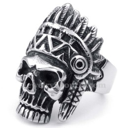 Titanium Indianer Kranie Ring