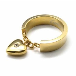 Diamantbesat 5 Mm Hjerteformet Titanium 18 Karat Guldring