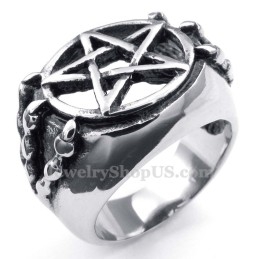 Titanium Hul Femtakket Stjerne Ring