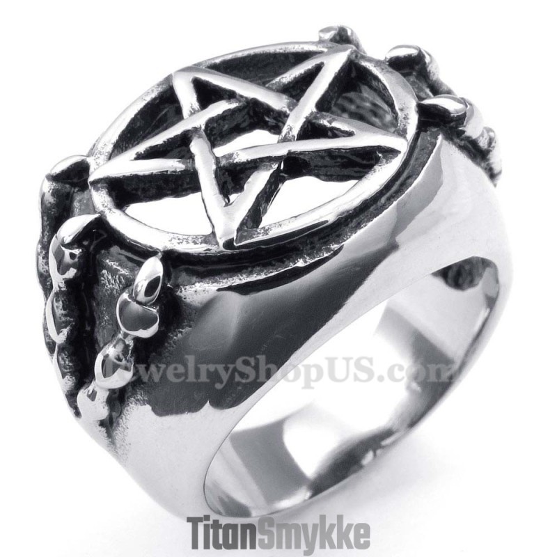Titanium Hul Femtakket Stjerne Ring