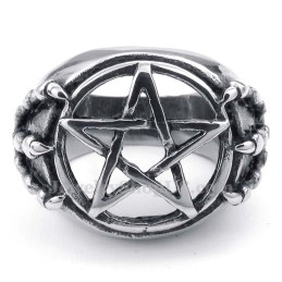 Titanium Hul Femtakket Stjerne Ring