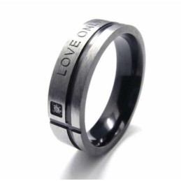 Love Only You Herre 6 Mm Sort Titaniumring