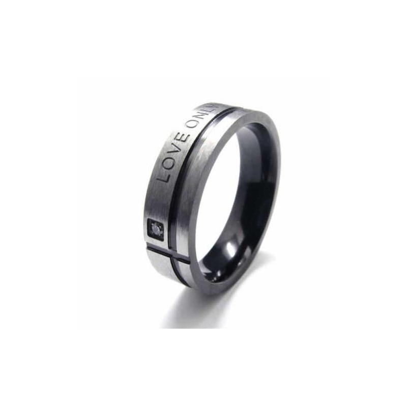 Love Only You Herre 6 Mm Sort Titaniumring