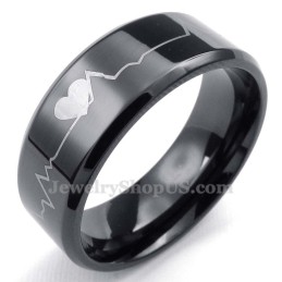 Sort Titanium Rund Ring