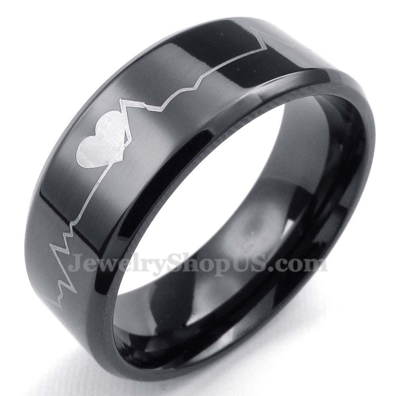 Sort Titanium Rund Ring Sort Titanium Rund Ring