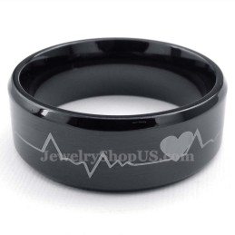 Sort Titanium Rund Ring