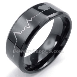 Sort Titanium Rund Ring