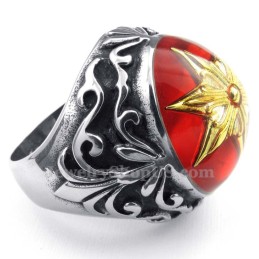 Guld Star Of David Titanium Ring