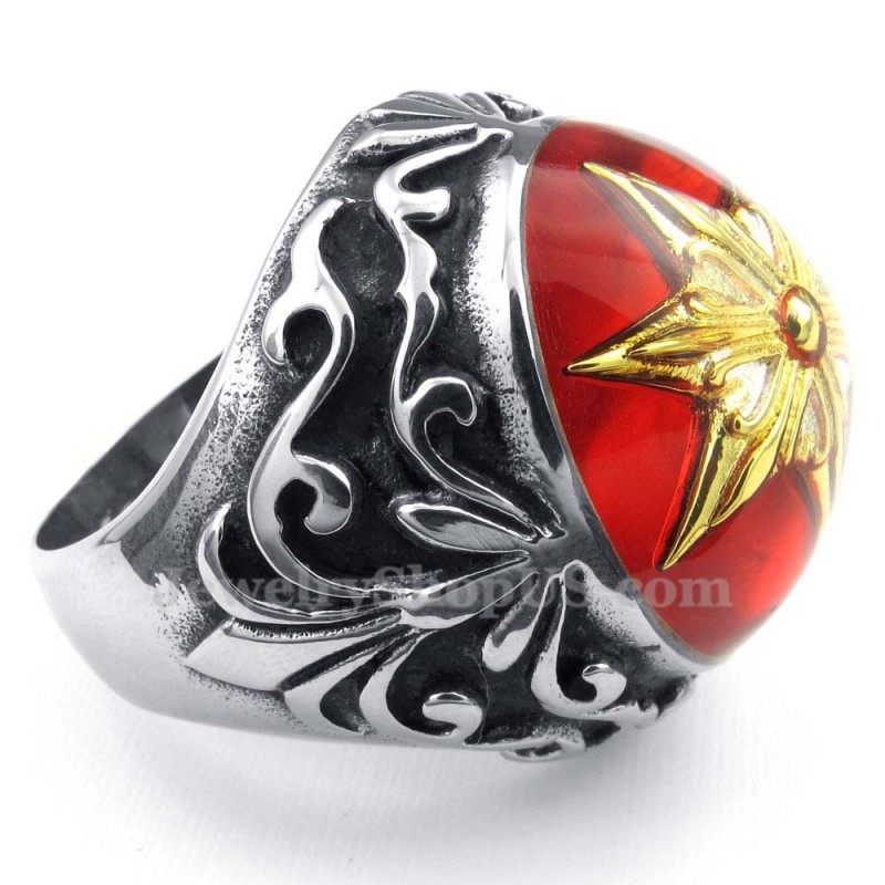 Guld Star Of David Titanium Ring