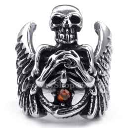 Titanium Kranie Ring Med Vinge