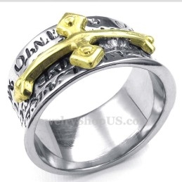 Titanium Guld Kors Ring