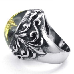 Guld Star Of David Titanium Ring