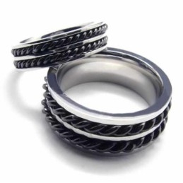 Titanium 5 Mm To-Rillet Ring Med Kædebånd