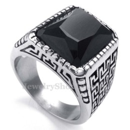Herrering I Sort Zirkon Med Titanium