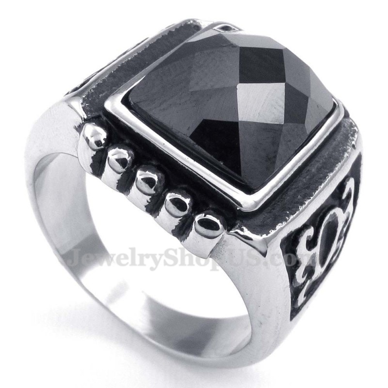 Sort Zirkon Titaniumring Sort Zirkon Titaniumring
