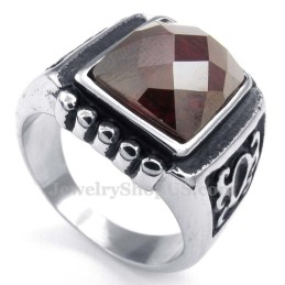 Rød Zirkon Titaniumring