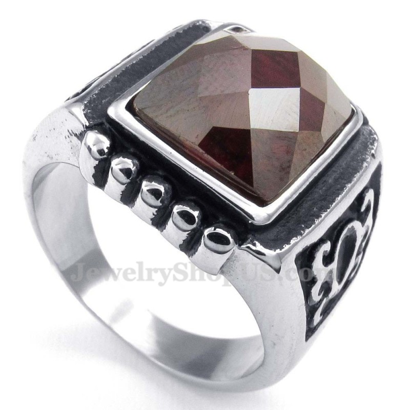 Rød Zirkon Titaniumring