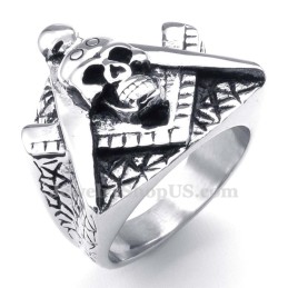 Titanium Frimurerisk Kranie Ring