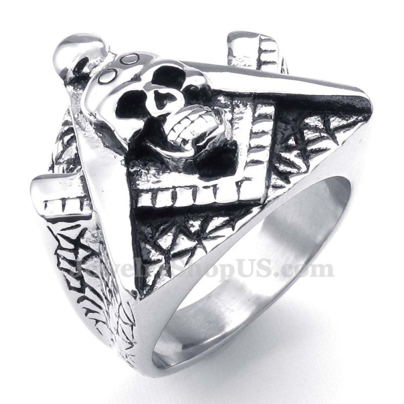 Titanium Frimurerisk Kranie Ring