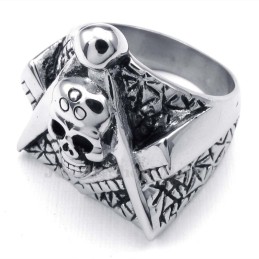 Titanium Frimurerisk Kranie Ring