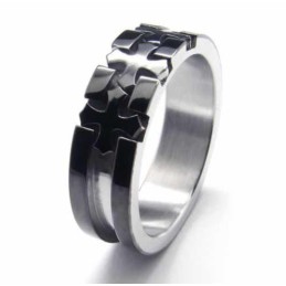 Korsindlagt 6 Mm Sort Titaniumring