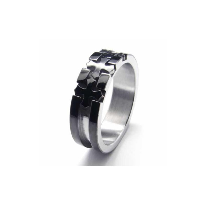 Korsindlagt 6 Mm Sort Titaniumring