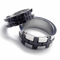 Korsindlagt 6 Mm Sort Titaniumring