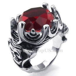 Rød Zirkon Titaniumring