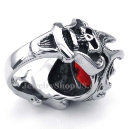 Rød Zirkon Titaniumring