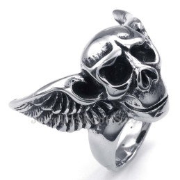 Titanium Kranie Ring Med Vinger
